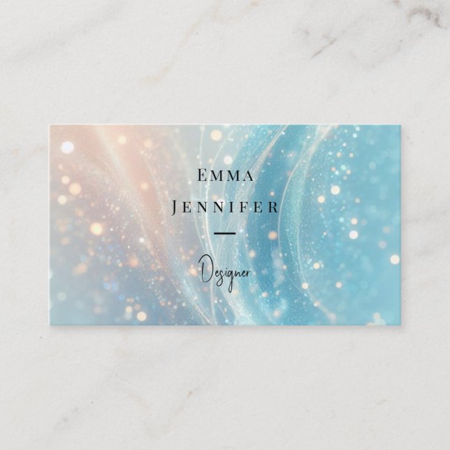 blue Subtle gentle glitter background Business Card (Front)