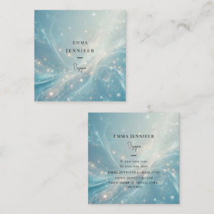 blue Subtle gentle glitter background Square Business Card