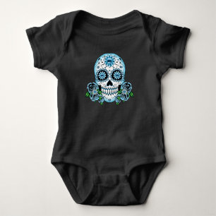 Blue Sugar Skull Baby Bodysuit