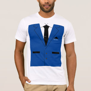 Blue Suit with Tie Funny T-Shirt Custom Name Text