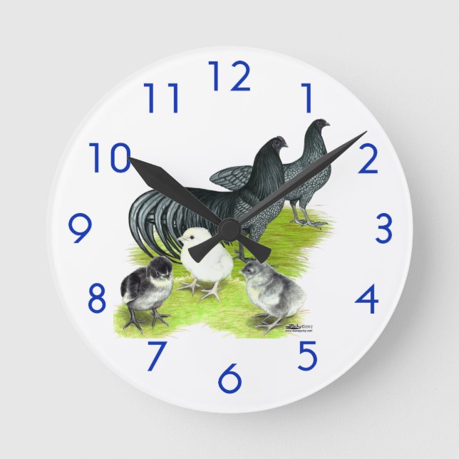 Blue Sumatra Family Round Clock (Front)