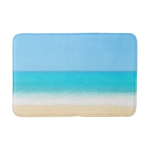Blue Summer Beach Bath Mat