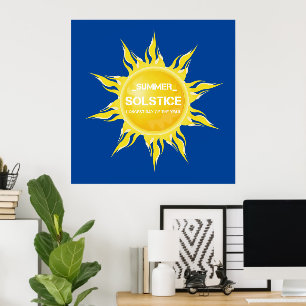 Blue summer solstice the longest day of the year poster