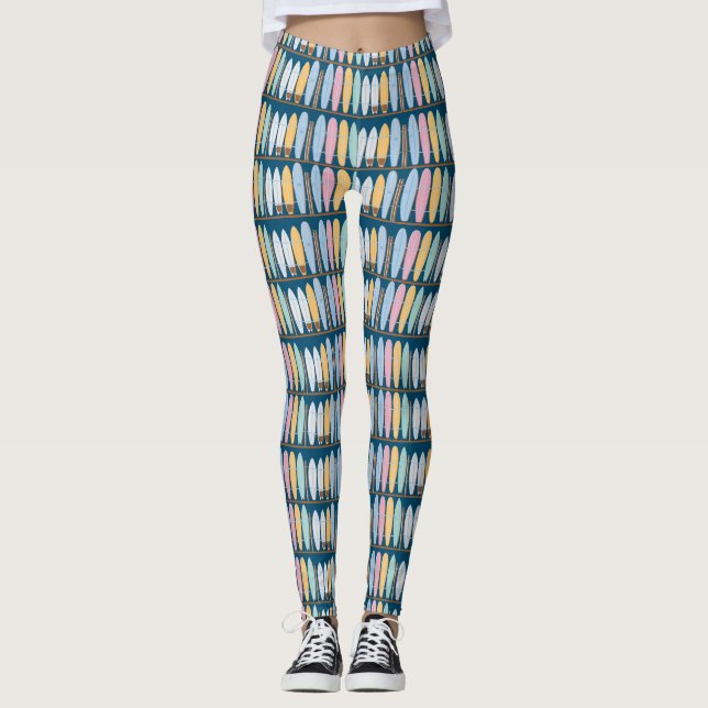 Blue Summer Surfboards Leggings (Front)