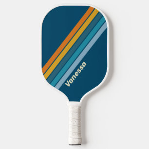 Blue Sun Striped with Name Pickleball Paddle