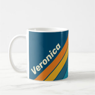 Blue Sun Stripes with Name Coffee Mug