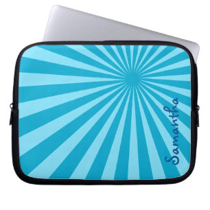 Blue Sunburst "Add Your Name" Laptop Sleeve