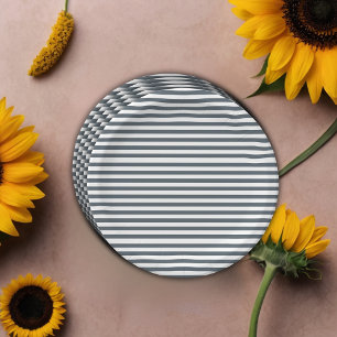 Blue Sunflower Baby Shower Paper Plate