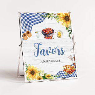Blue Sunflower BBQ Baby Shower Favours Poster