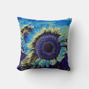 Blue Sunflower Cushion