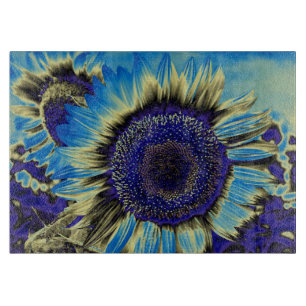 Blue Sunflower Cutting Board