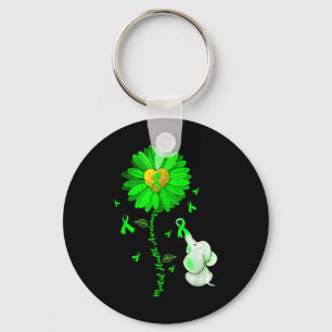 Blue Sunflower Elephant Spread Mental Health Aware Key Ring