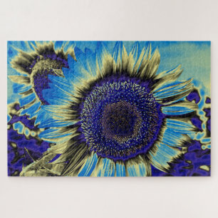 Blue Sunflower Jigsaw Puzzle
