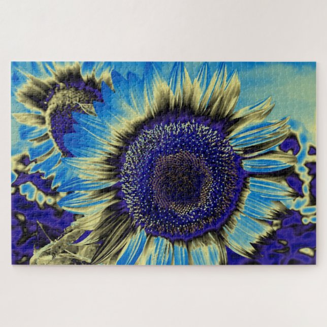 Blue Sunflower Jigsaw Puzzle (Horizontal)