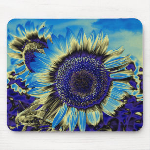 Blue Sunflower Mouse Pad