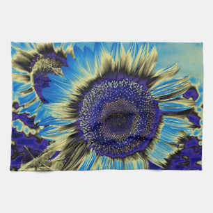 Blue Sunflower Tea Towel