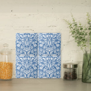 Blue Sunflower with Grapes William Morris Ceramic Tile