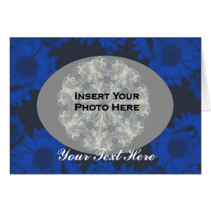 Blue Sunflowers Design Floral Photo Card