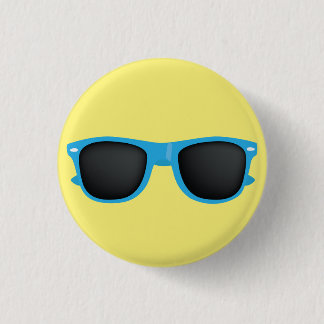 Blue Sunglasses 3 Cm Round Badge