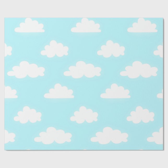 Blue Sunny Day Design Wrapping Paper  (Flat)