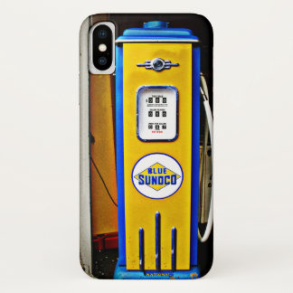 Blue Sunoco vintage gas pump. iPhone X Case