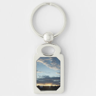 Blue Sunset Dreams Metal Keychain