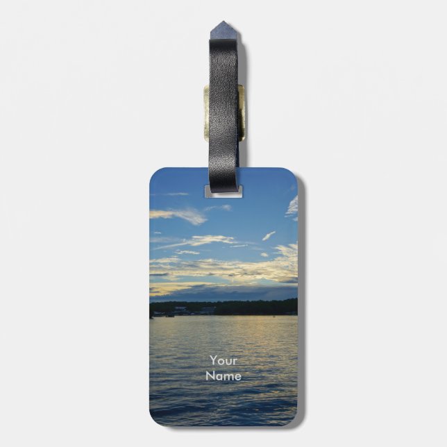 Blue Sunset Lake Of Ozarks Luggage Tag (Back Vertical)