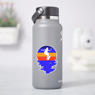 Blue Sunset Skateboard 4" Kiss Cut Vinyl Sticker