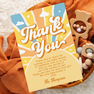 Blue Sunshine Baby Shower Thank You Card