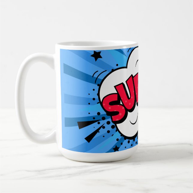 Blue Super Coffee Mug (Left)