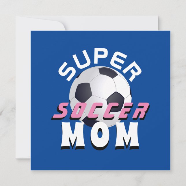 Blue Super Soccer Mum Football Sporty Mother`s Day (Front)