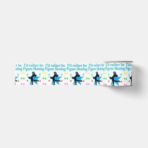 BLUE SUPER STAR FIGURE SKATER GROSGRAIN RIBBON