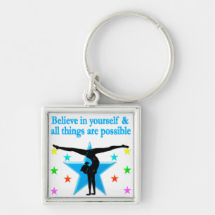 BLUE SUPER STAR GYMNAST KEY RING