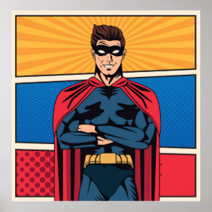 Blue superhero poster