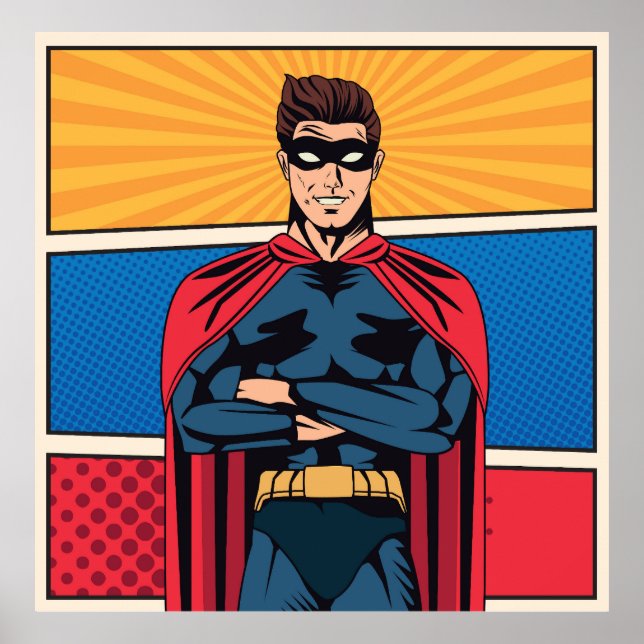 Blue superhero poster (Front)