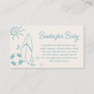 Blue Surf Baby on Board Baby Shower Books for Baby Enclosure Card
