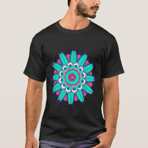 Blue Surf Mandala Circle Spiritual Yoga T-Shirt