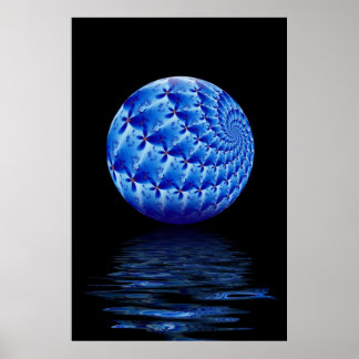 Blue Suspended Sphere Fractal Print