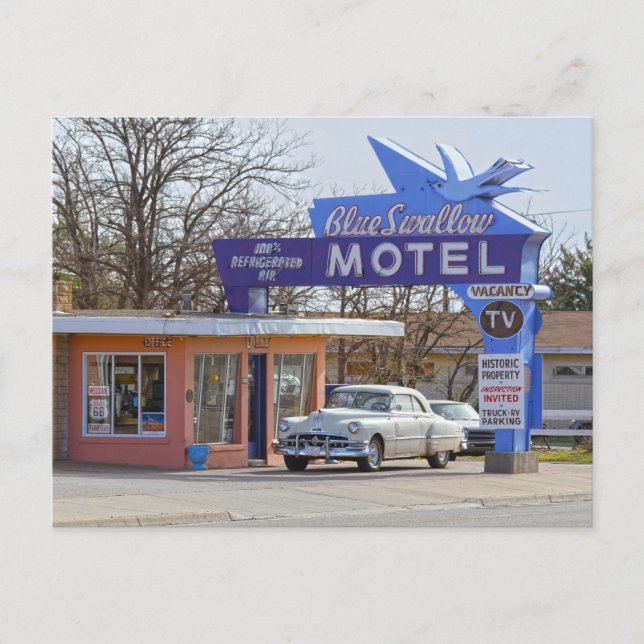 Blue Swallow Motel, Tucumcari, New Mexico Postcard (Front)