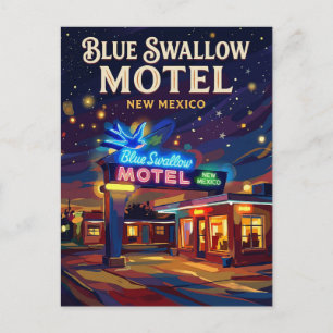 Blue Swallow Motel USA Postcard