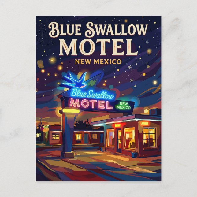 Blue Swallow Motel USA Postcard (Front)
