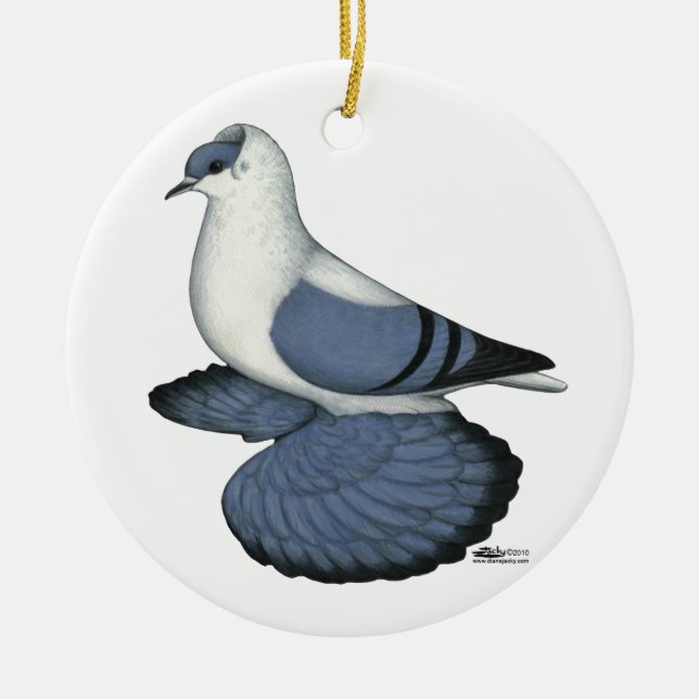 Blue Swallow Pigeon Ceramic Ornament (Front)