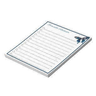 Blue Swallowtail Butterfly Trail Personalised Name Notepad