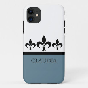 Blue Swanky Fleur De Lis BT iPhone 5 Case