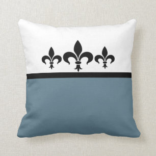 Blue Swanky Fleur De Lis Pillow