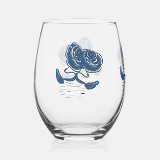 Blue Swans Glass