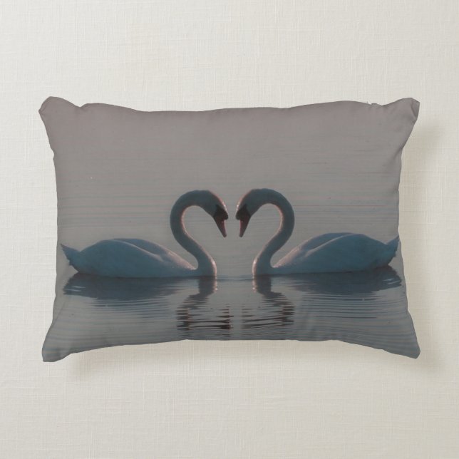 Blue Swans Must Be Love Decorative Cushion (Front)