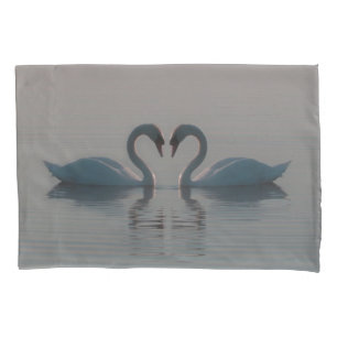 Blue Swans Must Be Love Pillowcase