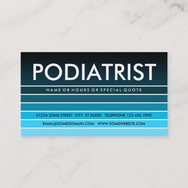 blue swatch PODIATRIST Business Card (Front)