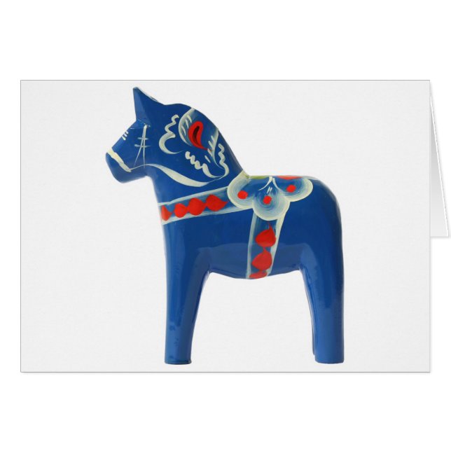 Blue Swedish Dala Horse (Front Horizontal)